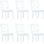 Jedálenské stoličky vidaxl bielej farby v elegantnom štýle z masívu 6 ks balenie lakovaný povrch 