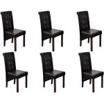 vidaXL Jedálenské stoličky 6 ks hnedé umelá koža