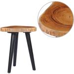 Konferenčné stolíky vidaxl hnedej farby vo vidieckom štýle z teakového dreva okrúhle 