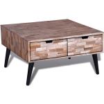 vidaXL Konferenčný stolík so 4 zásuvkami, recyklované tíkové drevo