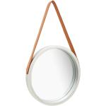 Okrúhle zrkadlá vidaxl striebornej farby v elegantnom štýle z dreva s priemerom 40 cm 
