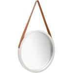Okrúhle zrkadlá vidaxl striebornej farby v elegantnom štýle z dreva s priemerom 50 cm 