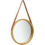 Okrúhle zrkadlá vidaxl zlatej farby v elegantnom štýle z dreva s priemerom 50 cm 