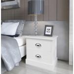 Nočné stolíky vidaxl bielej farby v rustikálnom štýle so zásuvkami 
