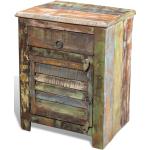 Odkladacie stolíky vidaxl hnedej farby vo vintage štýle z recyklovaného dreva so zásuvkami 