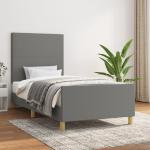 Jednolôžkové postele vidaxl sivej farby 