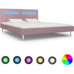 Dvojlôžkové postele vidaxl ružovej farby zo železa s nohami 