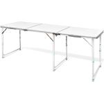 vidaXL Skladací kempingový stôl z hliníka s nastaviteľnou výškou 180 x 60 cm