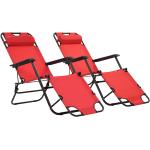 Kempingové stoličky vidaxl červenej farby z ocele 2 ks balenie 