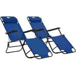 Kempingové stoličky vidaxl modrej farby z ocele 2 ks balenie 
