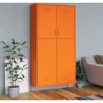 Šatníkové skrine vidaxl oranžovej farby z kovu 