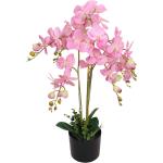 vidaXL Umelá rastlina, orchidea s kvetináčom 75 cm, ružová