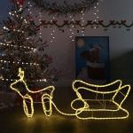vidaXL Vianočná vonkajšia dekorácia so sobom a saňami 252 LED diód