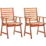Jedálenské stoličky vidaxl hnedej farby v rustikálnom štýle s tropickým vzorom z dreva 2 ks balenie 