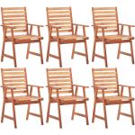 Jedálenské stoličky vidaxl hnedej farby v rustikálnom štýle s tropickým vzorom z masívu 6 ks balenie 