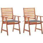 Jedálenské stoličky vidaxl sivej farby v rustikálnom štýle s tropickým vzorom z dreva 2 ks balenie 