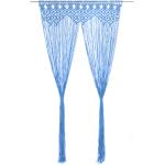 Záclony vidaxl modrej farby z bavlny vhodné do práčky 
