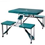 vidaXL Zelený skladací kempingový set - stôl so 4 stoličkami, extra ľahký
