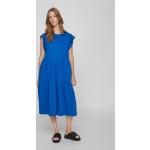 Dámske Denné šaty Vila BIO modrej farby z bavlny udržateľná móda 
