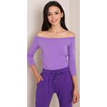 Dámske Tuniky FashionHunters fialovej farby s jednofarebným vzorom z bavlny v zľave 
