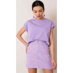 Dámske Riflové sukne FashionHunters fialovej farby z bavlny v zľave 