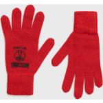 Dámske Designer Pletené rukavice Moschino červenej farby Onesize v zľave 