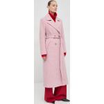 Dámske Zimné kabáty ružovej farby z viskózy vo veľkosti S v zľave 