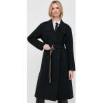 Dámske Designer Zimné kabáty HUGO BOSS BOSS čiernej farby z viskózy vo veľkosti M 