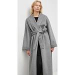 Dámske Designer Zimné kabáty BY MALENE BIRGER sivej farby z vlny Oversize 