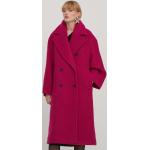 Dámske Zimné kabáty HUGO ružovej farby z viskózy vo veľkosti M 