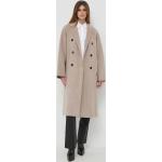 Dámske Designer Zimné kabáty Karl Lagerfeld béžovej farby z vlny vo veľkosti M 