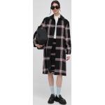 Dámske Designer Zimné kabáty Karl Lagerfeld čiernej farby z bavlny 