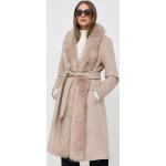 Dámske Zimné kabáty Guess Marciano béžovej farby z viskózy vo veľkosti L 