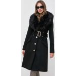 Dámske Zimné kabáty Guess Marciano čiernej farby z umelej kožušiny vo veľkosti M 