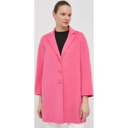 Vlnený kabát Marella ružová farba, prechodný