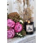 Vonné sviečky home čiernej farby s kvetinovým vzorom s motívom: Ruža 