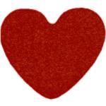 Koberce červenej farby s motívom: Srdcia 