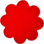Koberce červenej farby s kvetinovým vzorom 