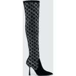 Dámske Designer Vysoké čižmy Karl Lagerfeld čiernej farby v elegantnom štýle zo syntetiky vo veľkosti 35 na zimu 