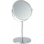 Okrúhle zrkadlá WENKO striebornej farby v elegantnom štýle z kovu zväčšovacie s priemerom 17 cm 