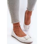 White eco leather ballerinas with belt and decoration Cadwenla