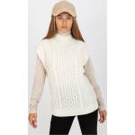 Dámske Pletené svetre FashionHunters bielej farby v zľave na zimu 