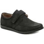 Chlapčenské Spoločenské topánky čiernej farby v elegantnom štýle z kože vo veľkosti 33 na suchý zips na jar 