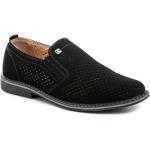 Chlapčenské Spoločenské topánky čiernej farby v elegantnom štýle z kože vo veľkosti 36 na štandardné nohy na jar 
