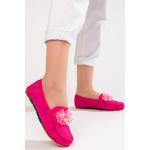 Women's openwork loafers with Shelvt crystals pink