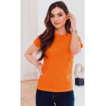 Dámske Topy s krátkym rukávom Edoti oranžovej farby vo veľkosti XXL s krátkymi rukávmi udržateľná móda 