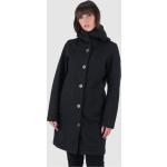Dámske Jarné kabáty woox čiernej farby na gombíky v zľave 