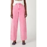 Dámske Loose Fit jeans WRANGLER ružovej farby z bavlny v zľave 