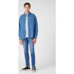 Pánske Skinny jeans WRANGLER Bryson modrej farby z bavlny v zľave 