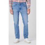 Pánske Slim Fit jeans WRANGLER Larston modrej farby z bavlny v zľave 